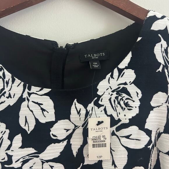 NWT Talbots Floral Fit & Flare Dress Sz 12 Petite  - Picture 4 of 7